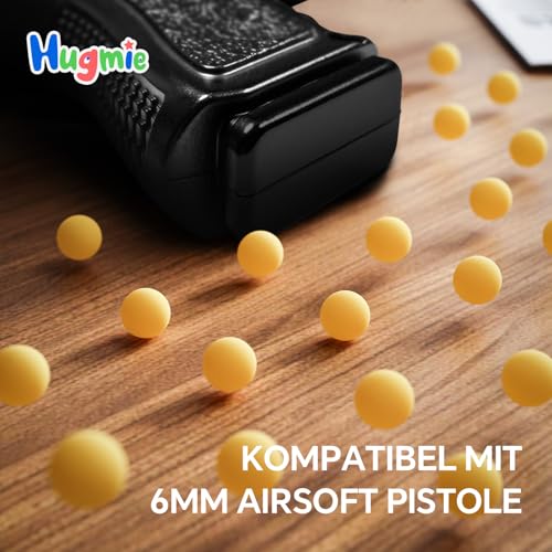 HUGMIE 6MM Gummikugel, ca. 1.000 Schüsse Gummikugeln,Farbige Weiche Kugeln,Kugeln für Spielzeug Pistole,Exklusiv für HUGMIE Spielzeugpistole
