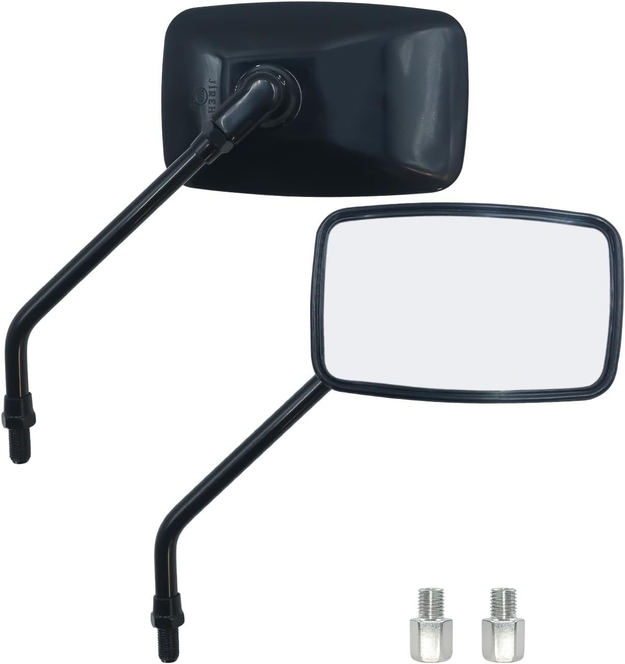 10mm Universal Rearview Mirrors Rectangle Side Mirror Adjustable for Cruiser Chopper Bobber Street Bikes Fit Honda Shadow VTX Yamaha Suzuki Kawasaki (Black)