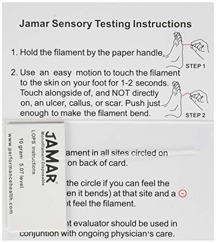 Jamar Disposable Monofilaments, Pack Of 20 Lops (Loss Of Preventative Sensation) 5.07 Measuring Tool For Diabetic Foot & Neuropathy Screening, Monofilament Set, Includes Instruction Card #TOP1