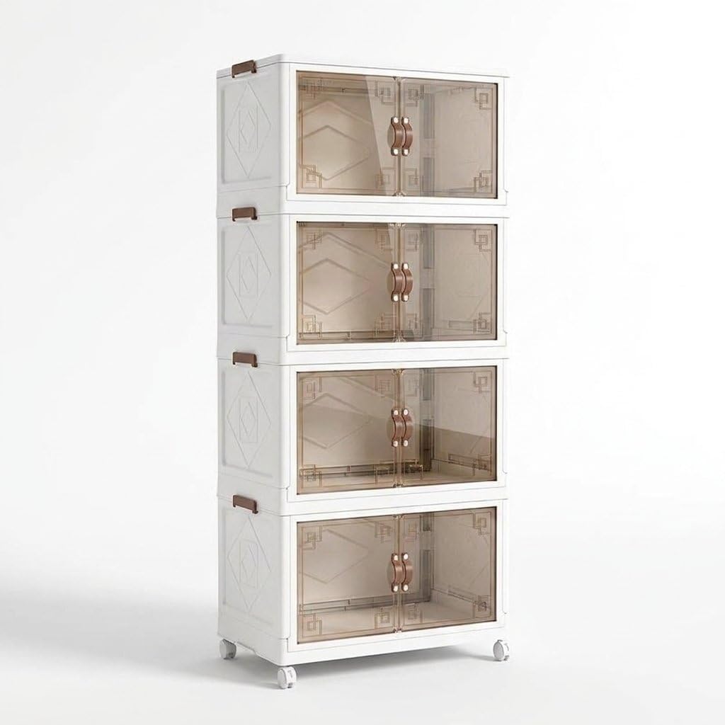 Closet Armario Organizador Ropa Plegable 4 Capas 2 Puertas Gris 120cm