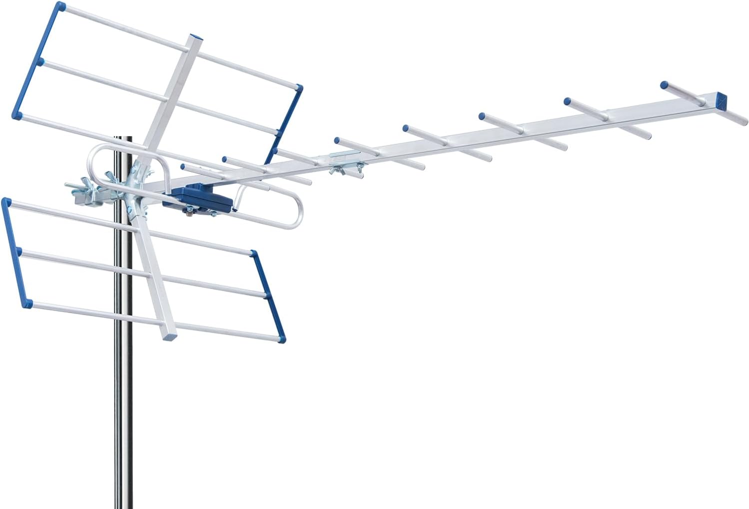 EDISION YAGI 12db UHF 21-48 Terrestrial Outdoor Antenna, Integrated 5G LTE Filter, TNT Reception, Allows Receiving DVB-T/T2 Signals, Frequencies 470-694MHz, Length 101cm, LTE700, Blue