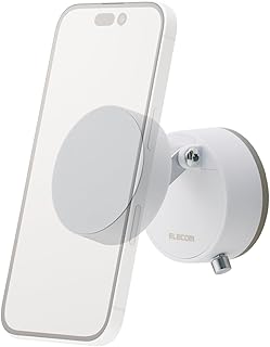 エレコム スマホスタンド 携帯ホルダー マグネット吸着 ワンタッチ吸着 折り畳み メタルプレート付属 ホワイト P-DSMSCWWH