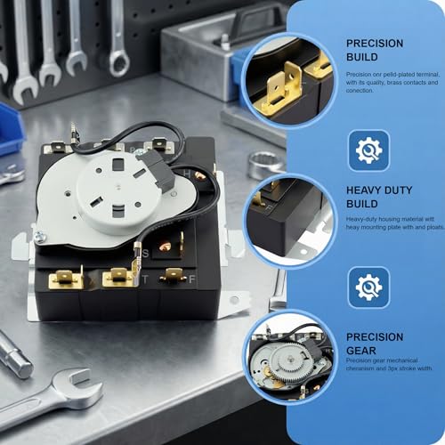 Image of WE04X24550 Dryer Timer Replacement - Direct Fit for GE & Hotpoint Dryers - Replaces 234D2377P004 TMD14M30 WE04X24549 - Compatible with GTD42EASJ2WW GTD48EASW0WB 2-Year QA