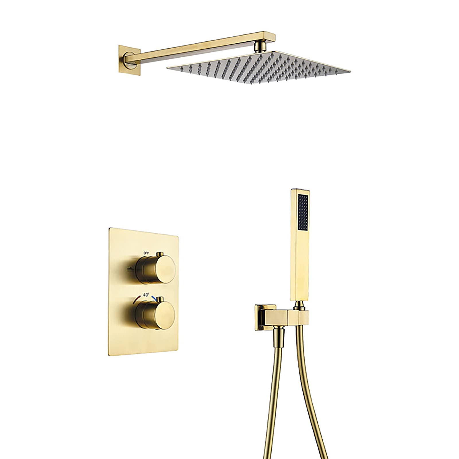 Système de douche thermostatique encastré pour régler la température sans variations