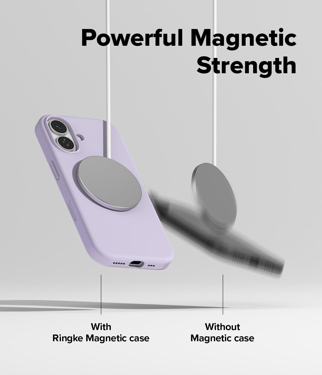 Ringke Silicone Magnetic for iPhone 17 Case [Compatible with MagSafe] Feels Velvety Slim Cute Soft Phone Cover for Women, Men - Light Purple