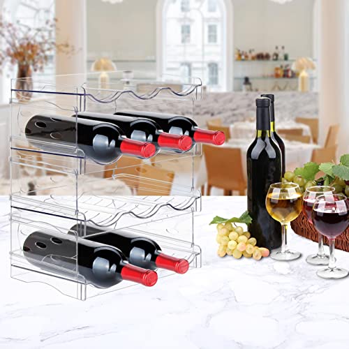 Jupeli Water Bottle Organizer, 4 Pack Stackable Cup Organizer For Cabinet, Plastic Tumbler Travel Mug Holder, Wine Drink Srack For Kitchen Countertop Freezer Pantry Organizers And Storage - Clear #TOP7