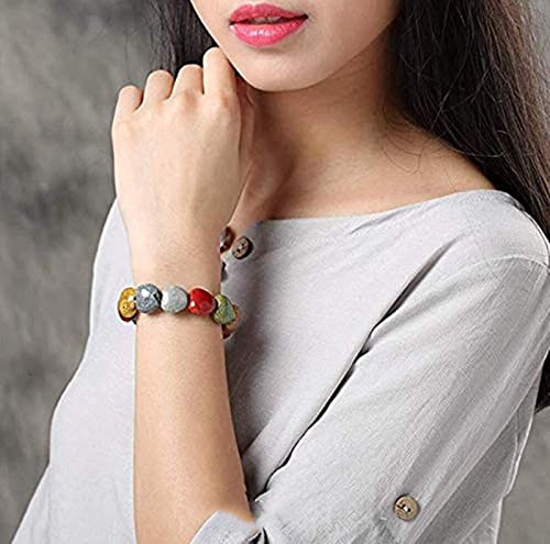 Zittop ZT0697-0 Bracelet Colorful Ceramic Handmade Simple Ethnic Style Variety Of Shapes Elastic Hand Chain thumb #5