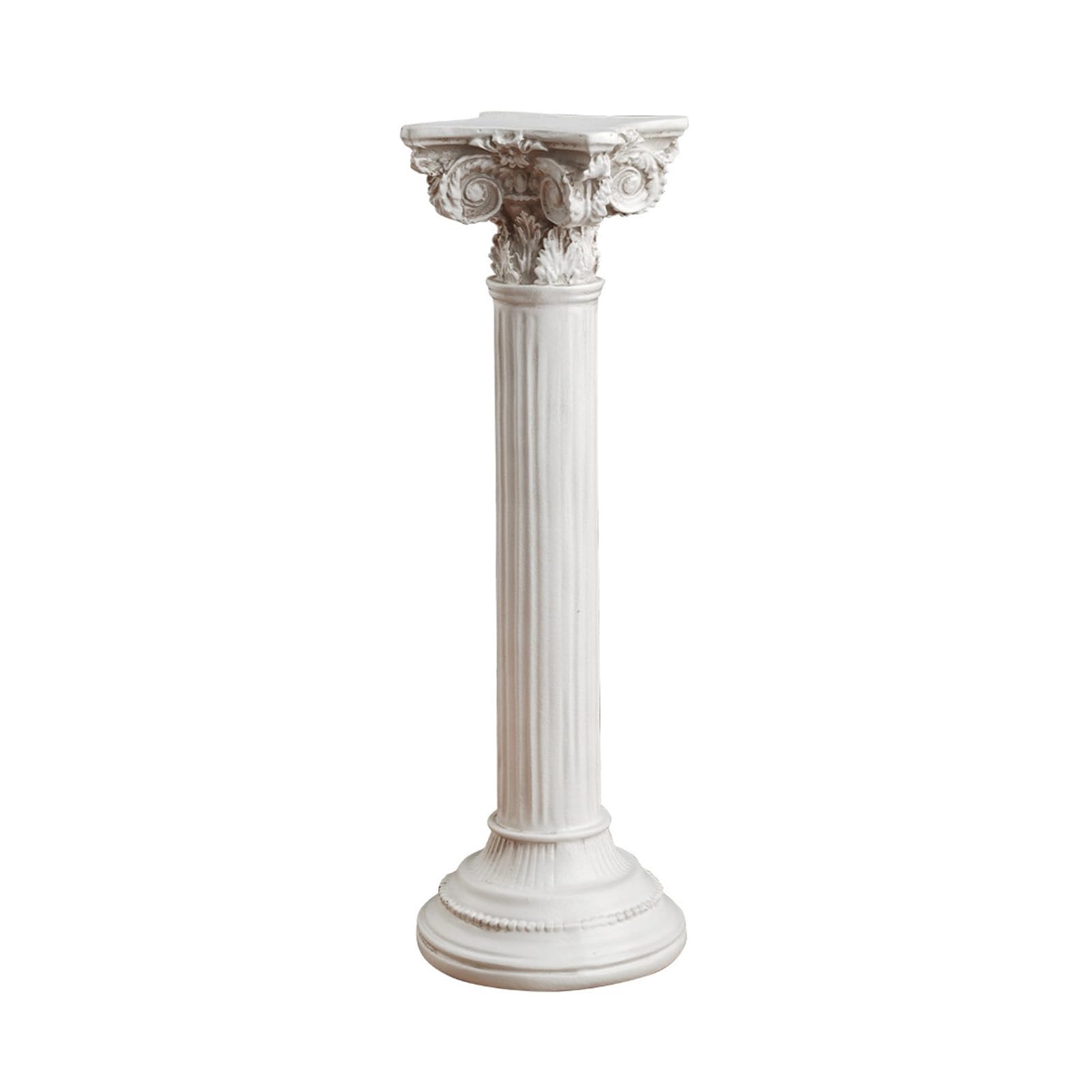 PANGBOER Fluted Column Holder for Home Display Decor, Distressed White Pillar Stand with Classical Pedestal Look for Mantel, Shelf, and Console Styling Column Candlestick Decorative Pedestal Cafe