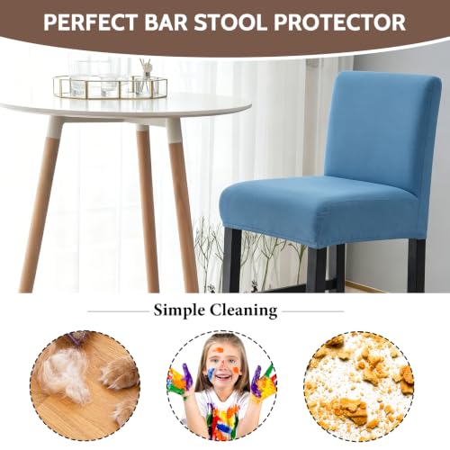 Image of FUANGUI Bar Stool Covers Set of 4, Waterproof Stretch Bar Stool Seat Covers | Washable Removable Bar Chair Covers with Backs Slipcovers, Bar Chair Covers Square for Kitchen Dining Room Cafe