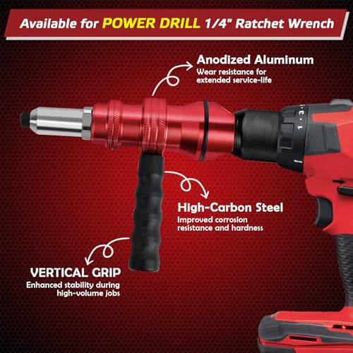 Pince à riveter pour visseuse sans fil et perceuse de 2,4 à 4,8 mm