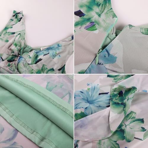 Image of GRACE KARIN Women's Summer Sleeveless Floral Maxi Dress V Neck Formal Wedding Guest Dress A Line Beach Vacation Clothes