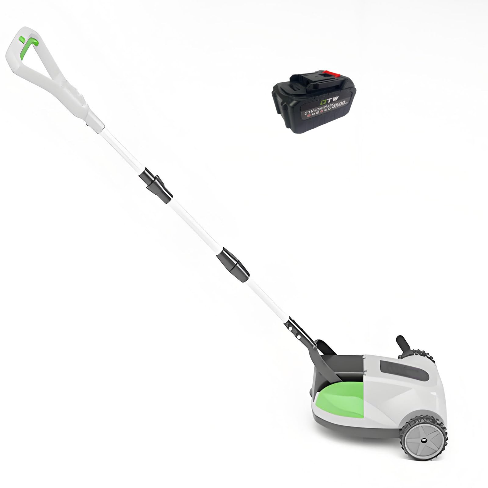 MiyKom Lightweight Cordless Grass Trimmer for Small to Medium Lawns, Maneuverable Brushless Mower with Telescopic Handle and Noise Cancellation for Quiet Residential Mowing 1 * 4.5AH