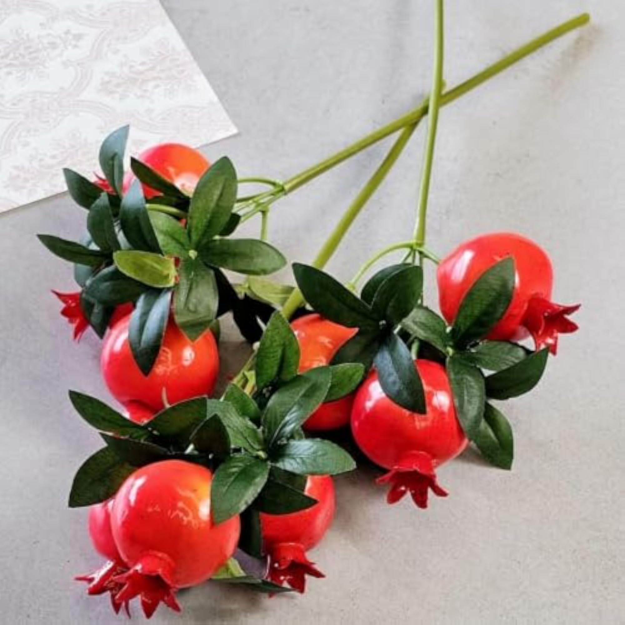 Artificial Pomegranate Plant Stick, 12 Pcs