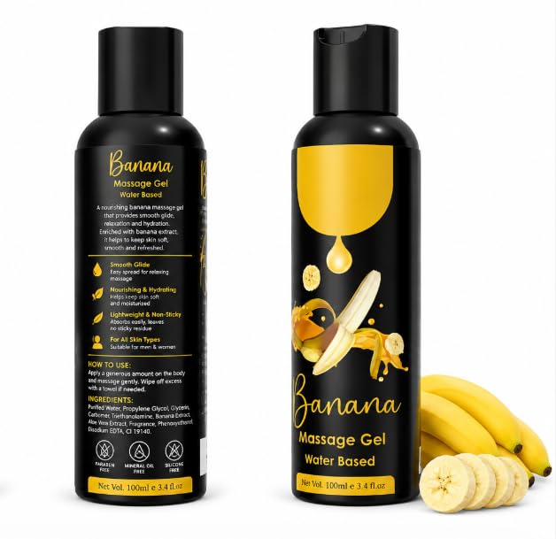 Banana Massage Gel 100ml | Nourishing Body Massage Gel for Men & Women | Smooth Glide Formula | Lightweight Non-Sticky Moisturizing Skin Care Gel | Relaxing Body Massage & Hydration-image-9