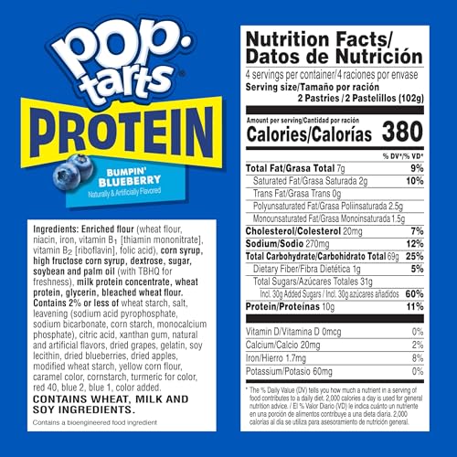 Image of Pop-Tarts Protein Toaster Pastries, 10g Protein, Bumpin' Blueberry (3 Boxes, 24 Pop-Tarts)