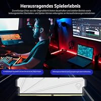 Netac DDR4 RAM 16GB (2x8GB) 3200MHz C16 XMP 2.0 High Performance Desktop Workstation Kit, weiß – Ansicht 5