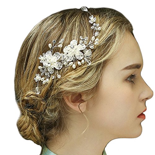 Peigne de cheveux Utsunomiya® avec belles fleurs pour briller à votre cérémonie de mariage
