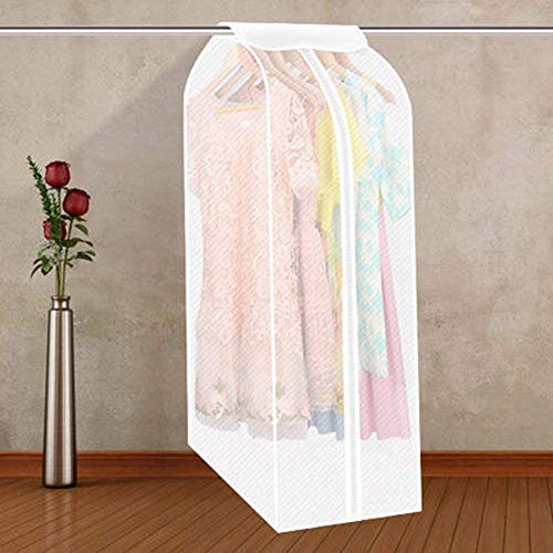 Garment Bag Organizer Storage With Translucent Fabric, Large Peva Translucent Clothing Dustproof Cover, Wardrobe Hanging Storage Bag, Garment Bags For Closet Storage, Magic Tape And Zipper Design #TOP5