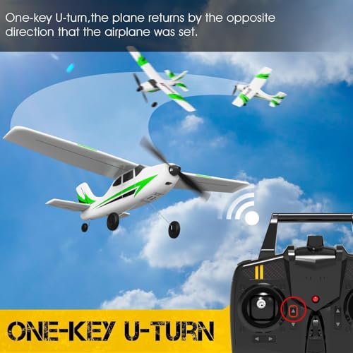 Image of volantexrc RC Plane Trainer 3CH Remote Control Airplane with Prop Saver, 6-Axis Gyro Stabilizer & 3 Modes to Fly, Hobby Radio Controlled Aircraft RTF for Beginners, Adults (400mm,Green)