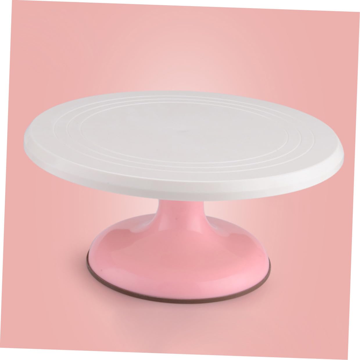 Artibetter Plato Rotatorio para Tartas Redondo Manual de Plástico Rosa
