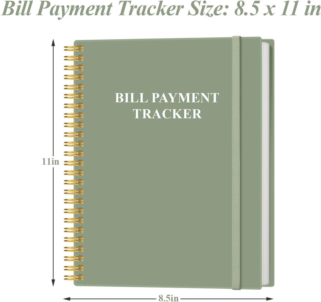 Bill Tracker Notebook - Monthly Bill Organizer & Planner for Personal Budgeting Financial, Monthly Bill Payment Checklist, 8.5" x 11", Green image 4
