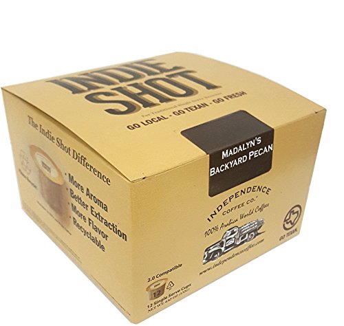 Independence Coffee Co. Madalyn's Backyard Pecan Flavored Mellow Body, Light Roast Coffee Single Serve Indie Shot Pods, 24 Count #TOP9