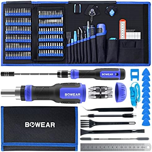 Bowear 192-IN-1 Precision Screwdriver Set Magnetic with 4mm Small Driver and 1/4″ Ratchet Screwdriver, Repair Tool Kit for Computer, Tablet, iPhone, Laptop, Phone, PS4, Xbox, Watch, Home Appliances