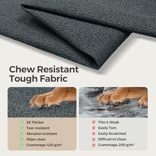 Image of Sytopia 42 Inch Indestructible Dog Bed for Extra Large Dogs, Waterproof Chew Proof Orthopedic Pet Mat for Crate with Machinne Wshable Cover, Great for Indoor Outdoor Use, Dark Grey