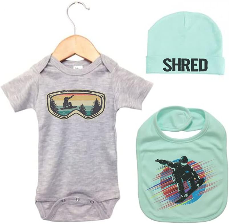 Ebenezer Fire Snowboard Bundle/Baby Snowboarding Outfit/Skiing Onesie/Newborn Gift Set/Winter Sports