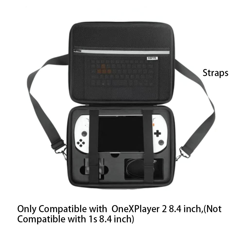 Voikoli Protective Eva Hard Shell Case Compatible with OnexPlayer 2 8.4 inch,Shockproof,Stylish and Durable (Black with Straps)