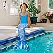Fin Fun Fantasy with Included Monofin - Swimmable Mermaid Tail for Kids - Reinforced Water Game for Girls & Boys Made w/ Sun Resistant Material - (Blue, Child S/M)