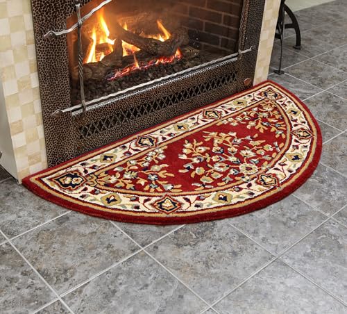 Minuteman International Burgundy, 56x26-in Oriental Half Round Rug by Minuteman International - Image 3
