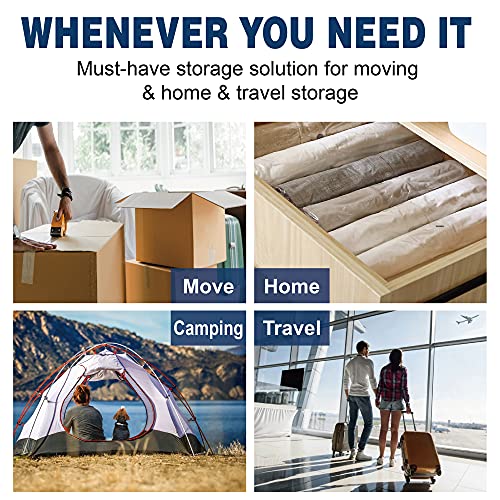 15 Compression Bags For Travel, Roll Up Space Saver Bags For Travel, Saves 80% Of Storage Space, Travel Compression Bags For Packing & Clothes, No Pump Or Vacuum Needed #TOP4