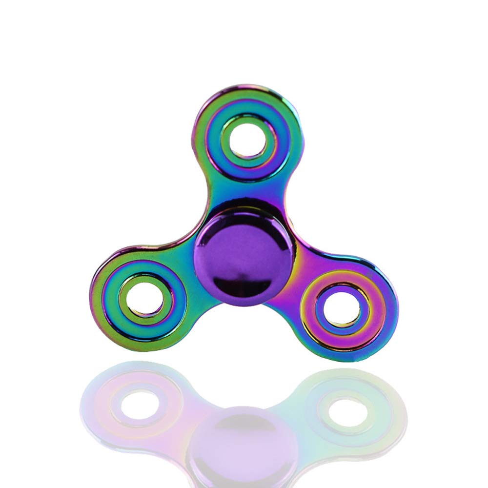 Tritow Rainbow Fidget Hand Spinner Ultra Durable Tri Spinner Zinc Spiner Anti-Anxiety Toy of Spinners Focus Relieves Stress ADHD Finger Spinner EDC Anti Anxiety Gift For Kids Adults