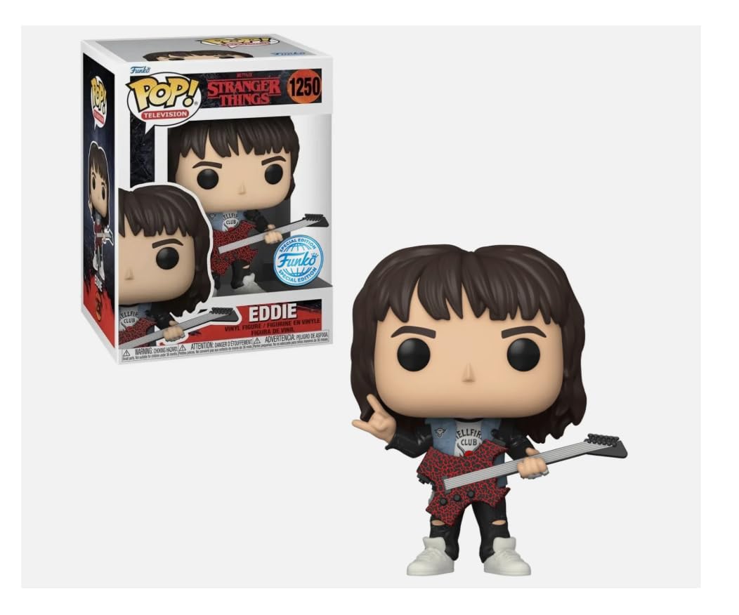 Funko Stranger Things Eddie with Guitar 1250 Exclusive Pop Vinyl Figure Special Edition Bundled with Pop Protector