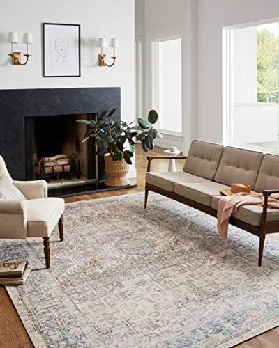 Chris Loves Julia x Loloi Jules JUL-07 Natural / Ocean Oriental Area Rug 7'-6" x 9'-6"