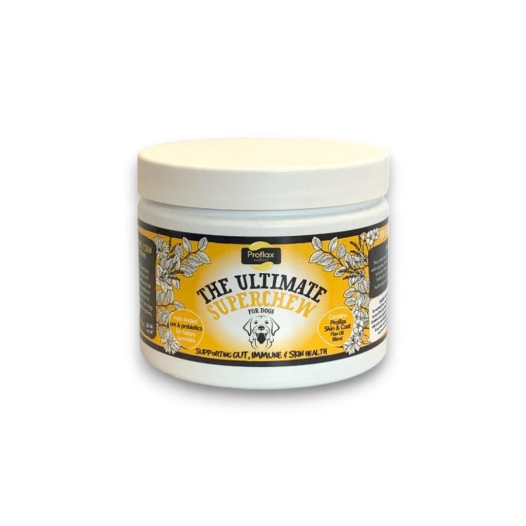 Proflax Skin, Gut & Immune Superchews for Dogs - Itch Relief, Digestion & Immune Health Functional Soft Chews - 240g