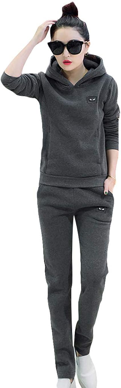 Conjunto de 2 piezas de monos de manga larga con capucha para mujer, suéter  grueso con capucha para mujer Gris gris XXXL: Amazon.es: Ropa