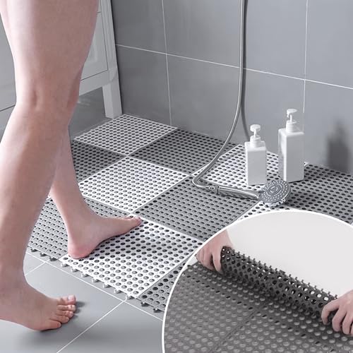 Toqtyot DZ001 16Pack Interlocking Floor Tiles Soft Pvc Non Slip Shower Floor Mat,Non-Slip Pool Bathtub Drain Tiles thumb #5