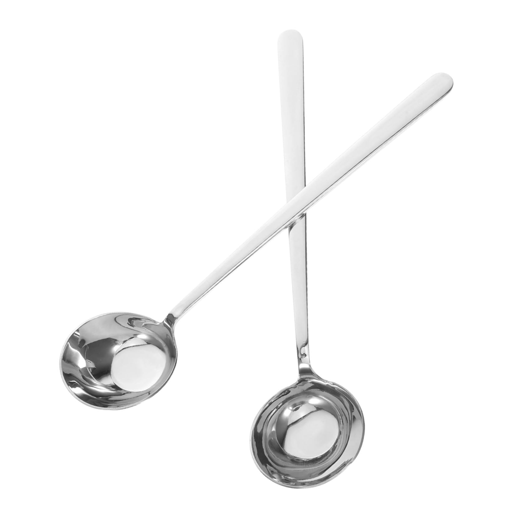 PRETYZOOM 8 Stck. Langen Griff Schräg Unter Runder Löffel Suppenkelle Servieren Hot Pot Löffel Schöpfkellen Zum Servieren Suppenkelle Aus Stahl Edelstahl 316 Silber