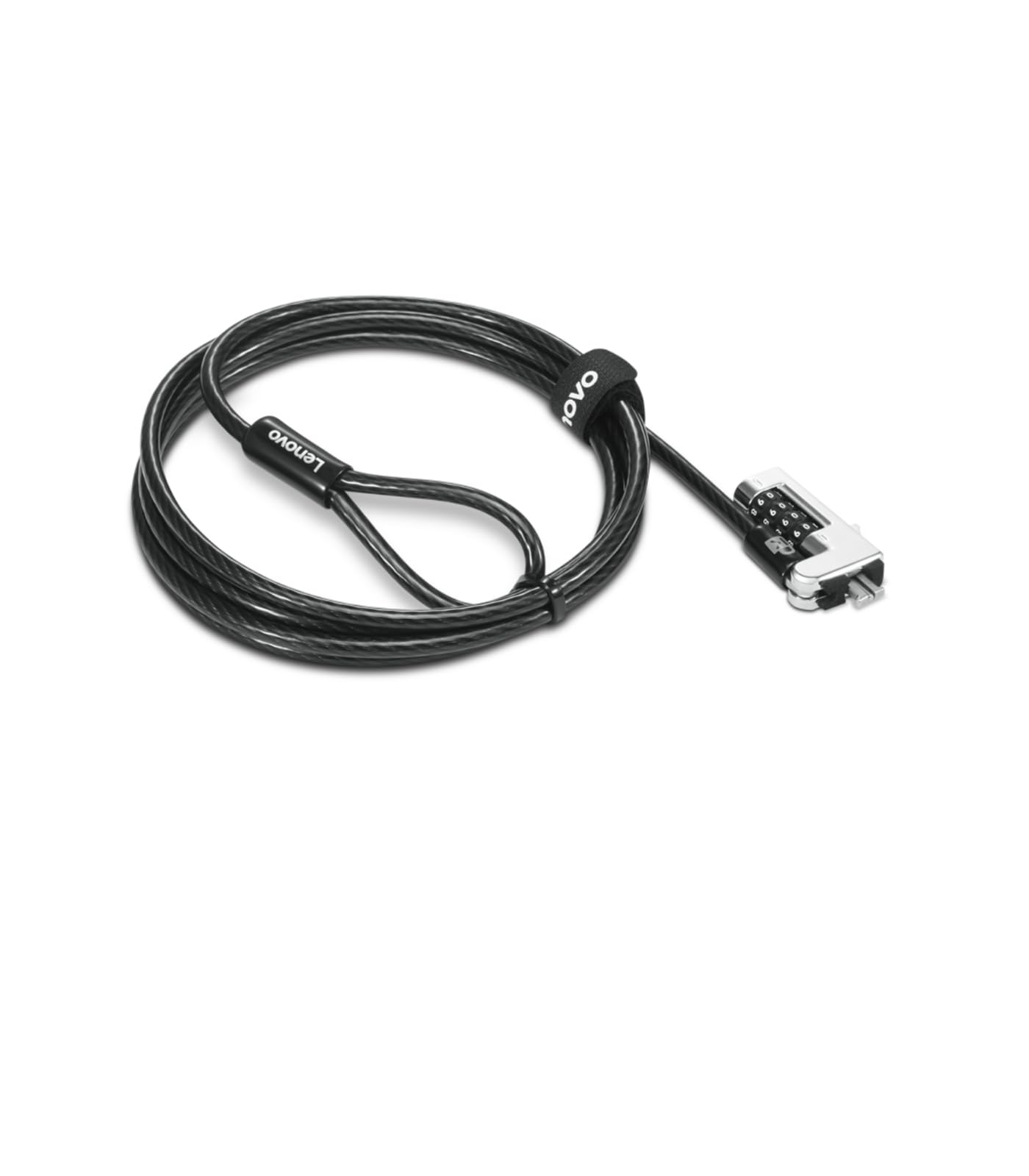 Lenovo MicroSaver Cable Lock - Resettable - 4-Digit - Black - 5.91 ft - for Monitor, Notebook, Desktop Computer, Docking Station