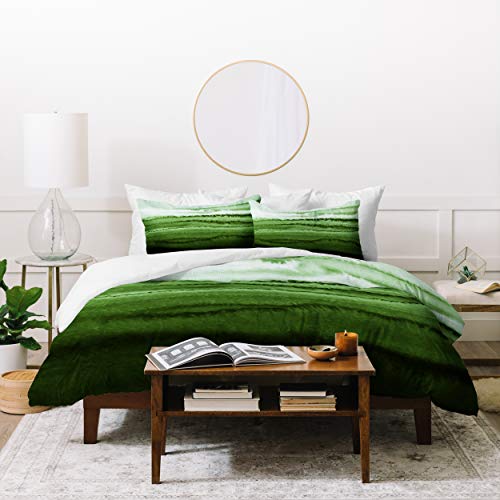 Deny Designs Monika Strigel Within The Tides Fresh Forest Duvet Set with Two Pillow Shams, Queen/Full, Green
