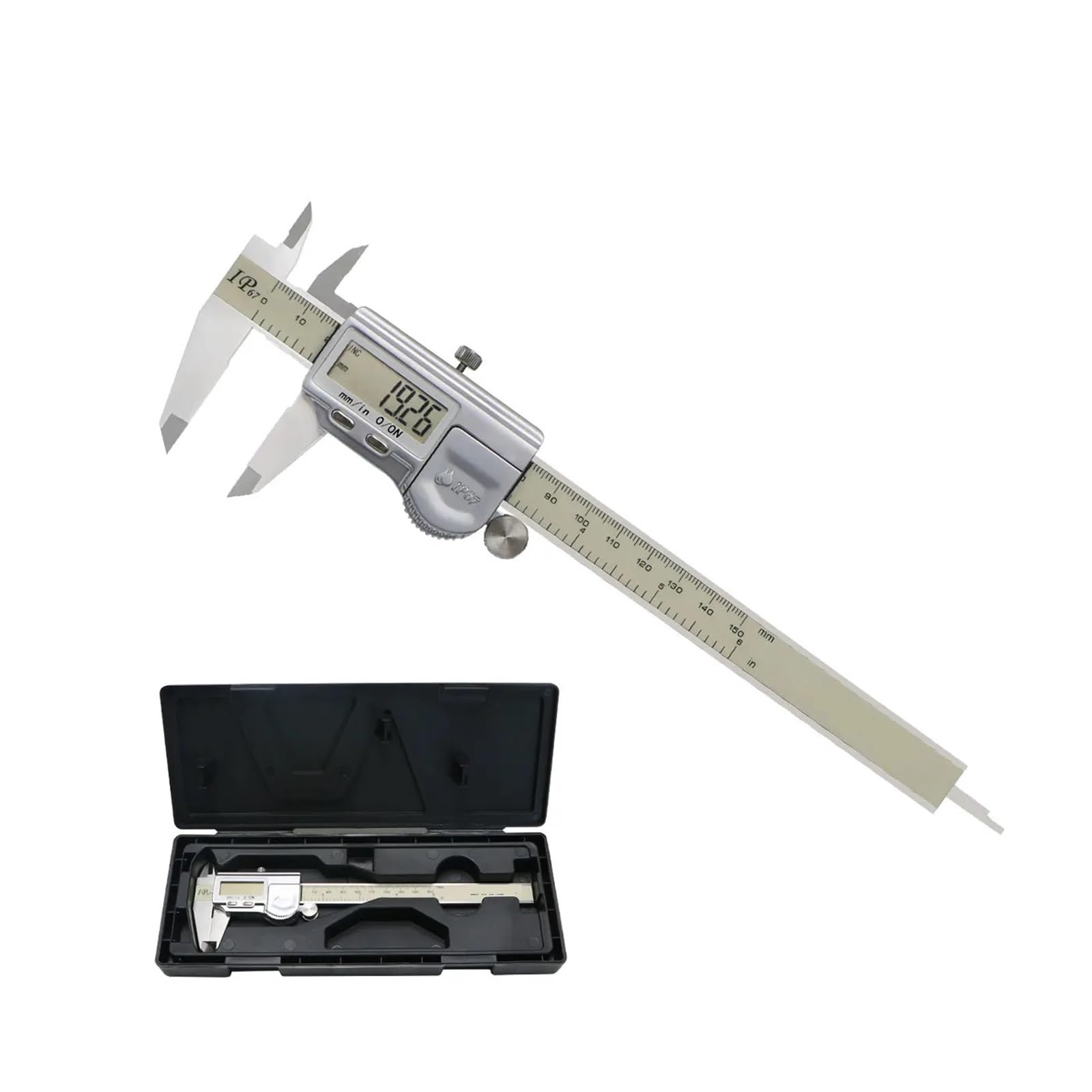 Gqnblvhzupdm 0-200Mm Micrometer 150 Mm Ip67 Waterproof Digital Vernier Caliper Ruler Micrometer Calipers(0-200Mm)