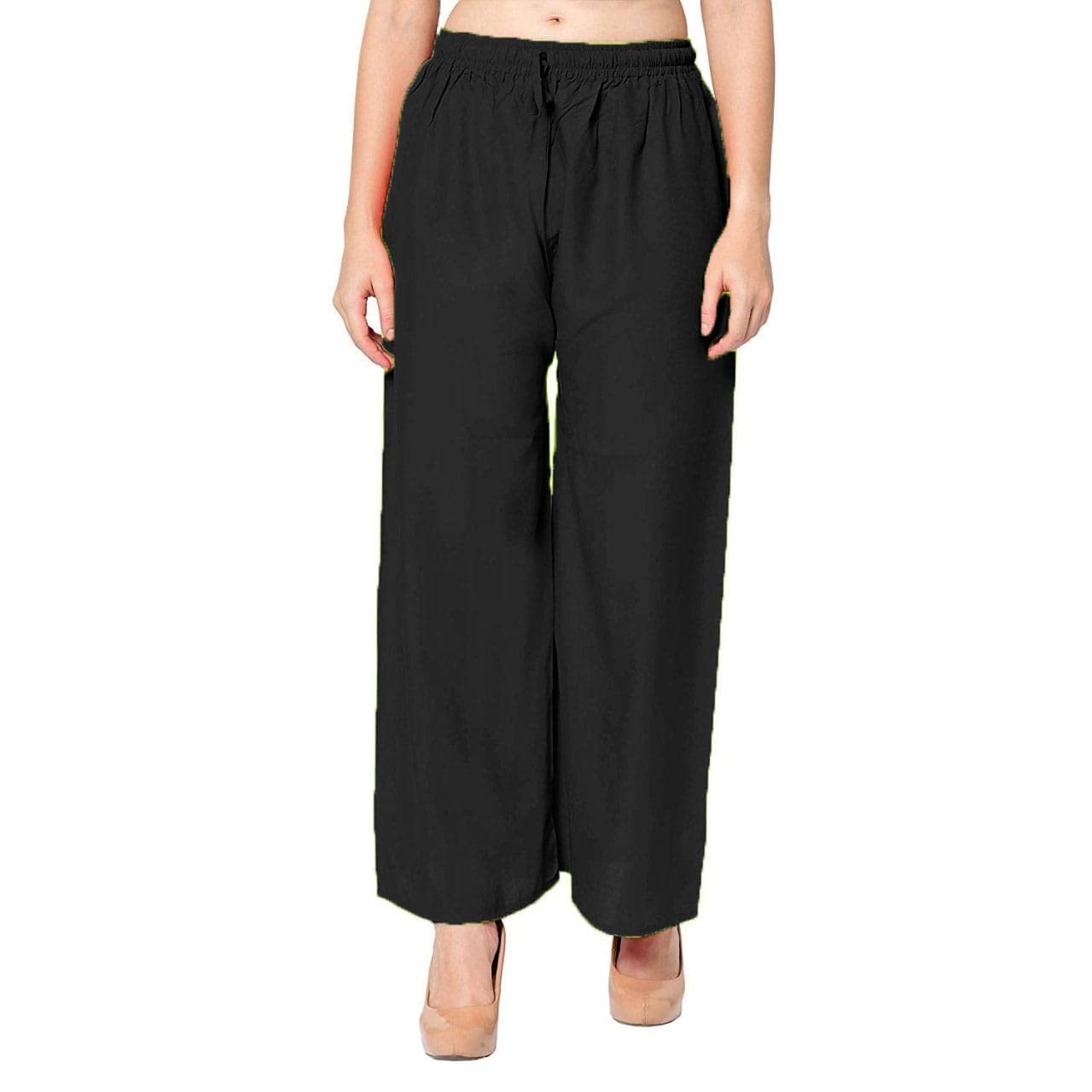 Prabha Creations- Women's Cotton Palazzo Black