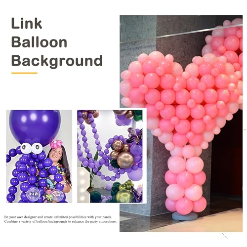 Image of 120 Pcs Link Balloons 12 Inch Linking Balloons for Birthday Wedding Party Festival Decorations (Magenta)