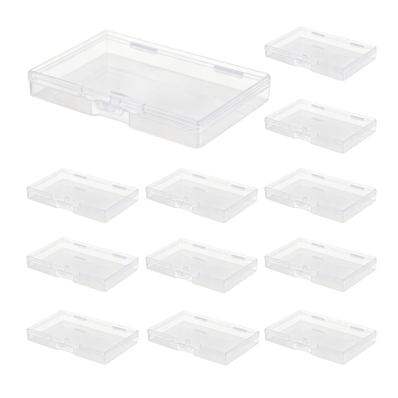 Przezroczyste plastikowe pudełko na karty do gry, przezroczyste, 9,4 x 6,1 x 1,5 cm, trwały organizer do przechowywania wizytówek, przedmiotów kolekcjonerskich, lekkie, 60 szt