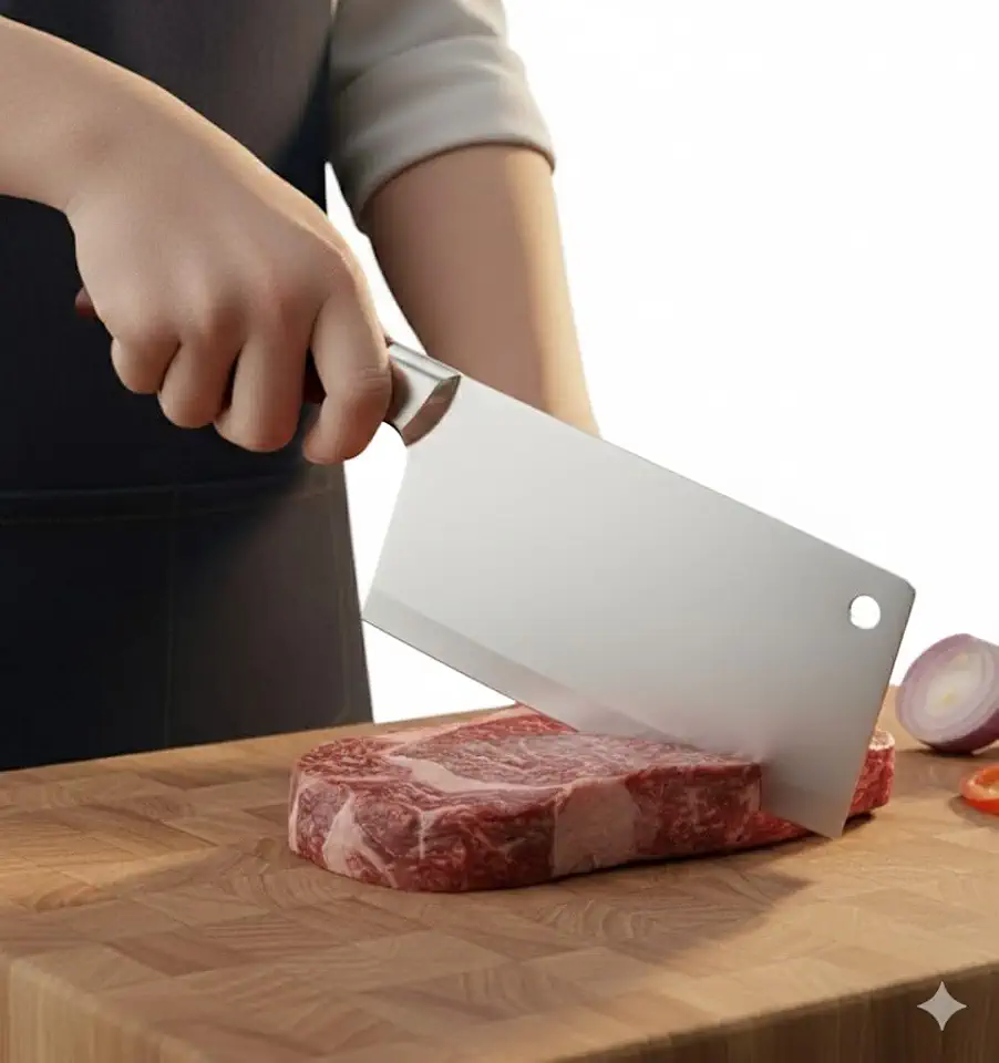 Cutelo Grande 30cm Profissional Aço Inox cabo PP tipo amadeirado