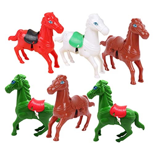 Mobestech 6pièces Jouet à Remonter Cheval Jouets Amusants pour Garçon Fille Cadeaux Anniversaire Couleur Aléatoire