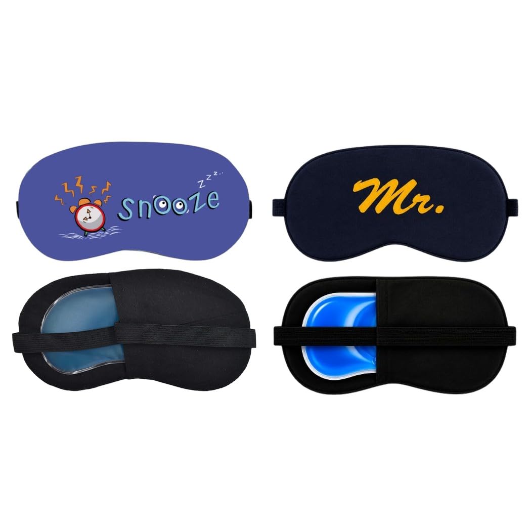 samtrish sleep eye mask for women men, pack of 2 soft blindfold sleeping mask with adjustable strap for travel night sleep, st-em-10_o-24