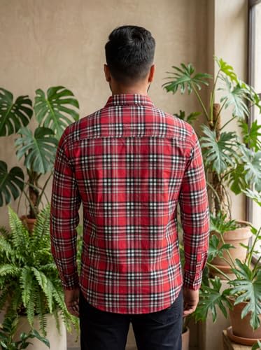 Image of NoseQueen Men's Premium Checked Casual Shirt | Regular Fit Full Sleeve Cotton Shirt for Men | Smart Casual Check Shirt